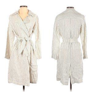 LAST CHANCE Rachel Zoe Yarn Dyed Striped Linen Jacket Trench